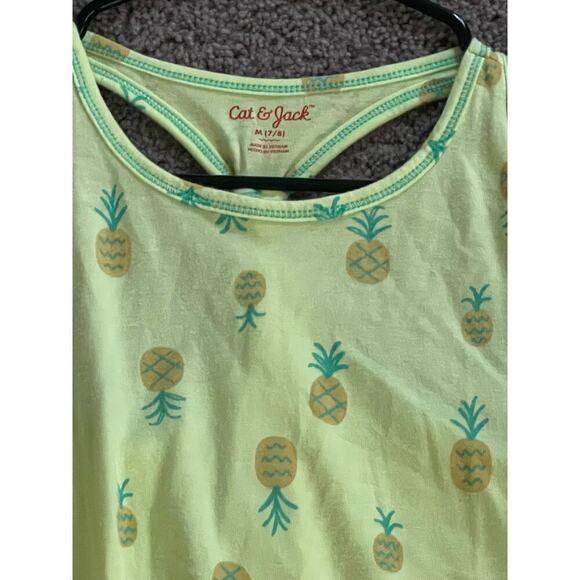 Girls Cat & Jack Razorback Lime/Yellow Pineapple Dress.Medium(7/8)Summer/School - Picture 2 of 3